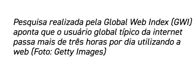 Pesquisa realizada pela Global Web Index (GWI) aponta que o usuário global típico da internet passa mais de três hora   