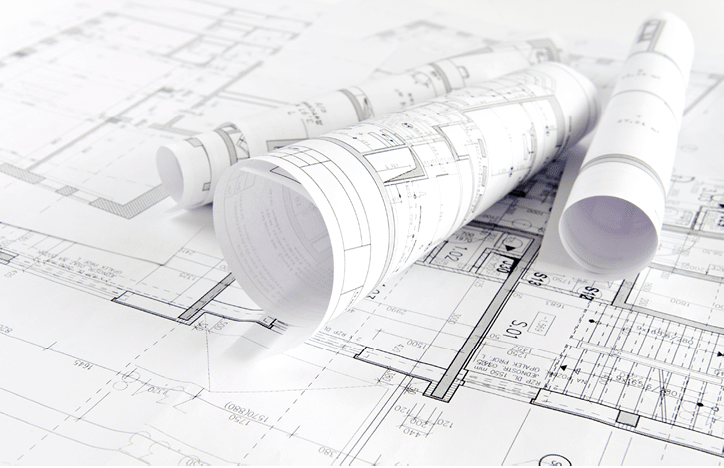 Part of architectural project on paper