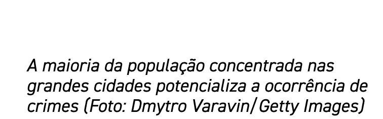 A maioria da população concentrada nas grandes cidades potencializa a ocorrência de crimes (Foto: Dmytro Varavin Gett   