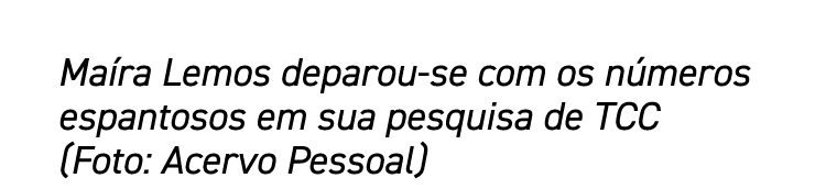 Maíra Lemos deparou-se com os números espantosos em sua pesquisa de TCC (Foto: Acervo Pessoal)
