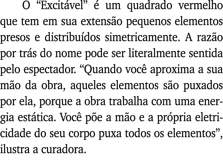 O  Excitável  é um quadrado vermelho que tem em sua extensão pequenos elementos presos e distribuídos simetricamente    
