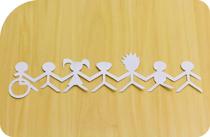 The image represents the union between different people, symbolizing social inclusion