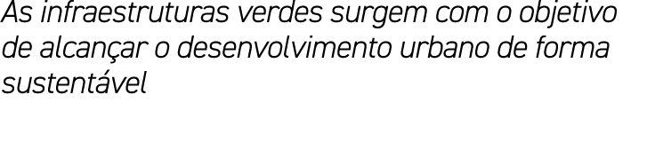 As infraestruturas verdes surgem com o objetivo de alcançar o desenvolvimento urbano de forma sustentável