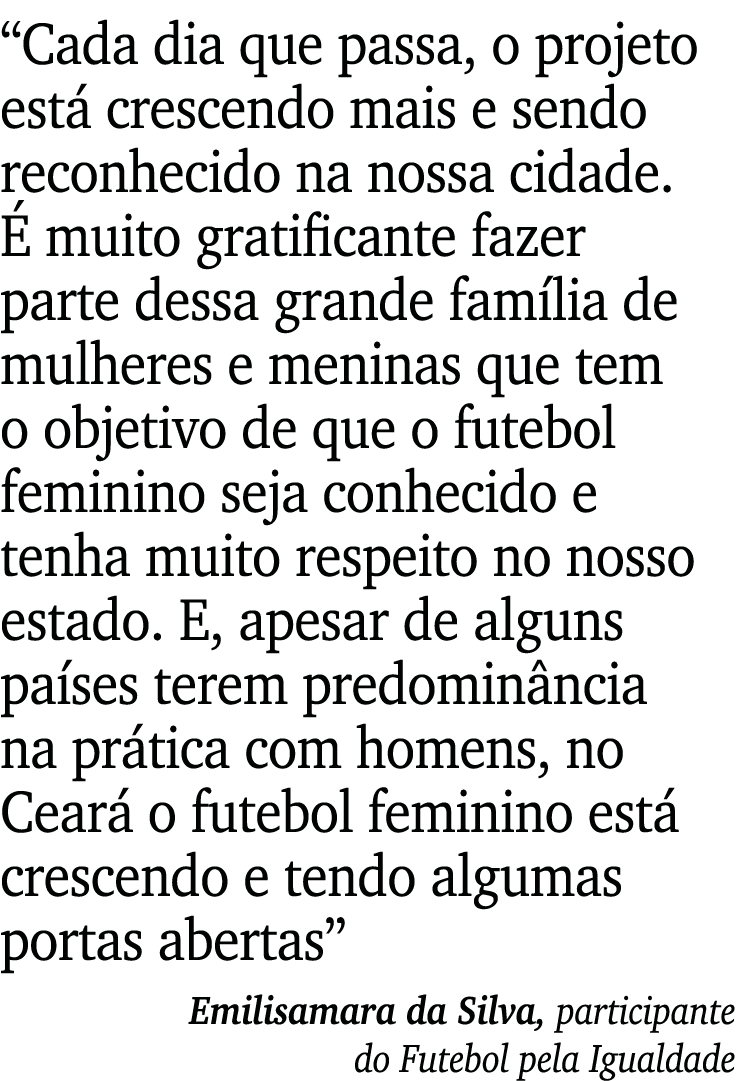  Cada dia que passa, o projeto está crescendo mais e sendo reconhecido na nossa cidade  É muito gratificante fazer pa   