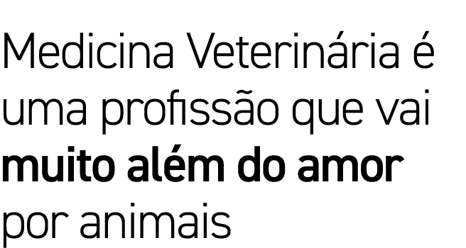 Medicina Veterinária é uma profissão que vai muito além do amor por animais